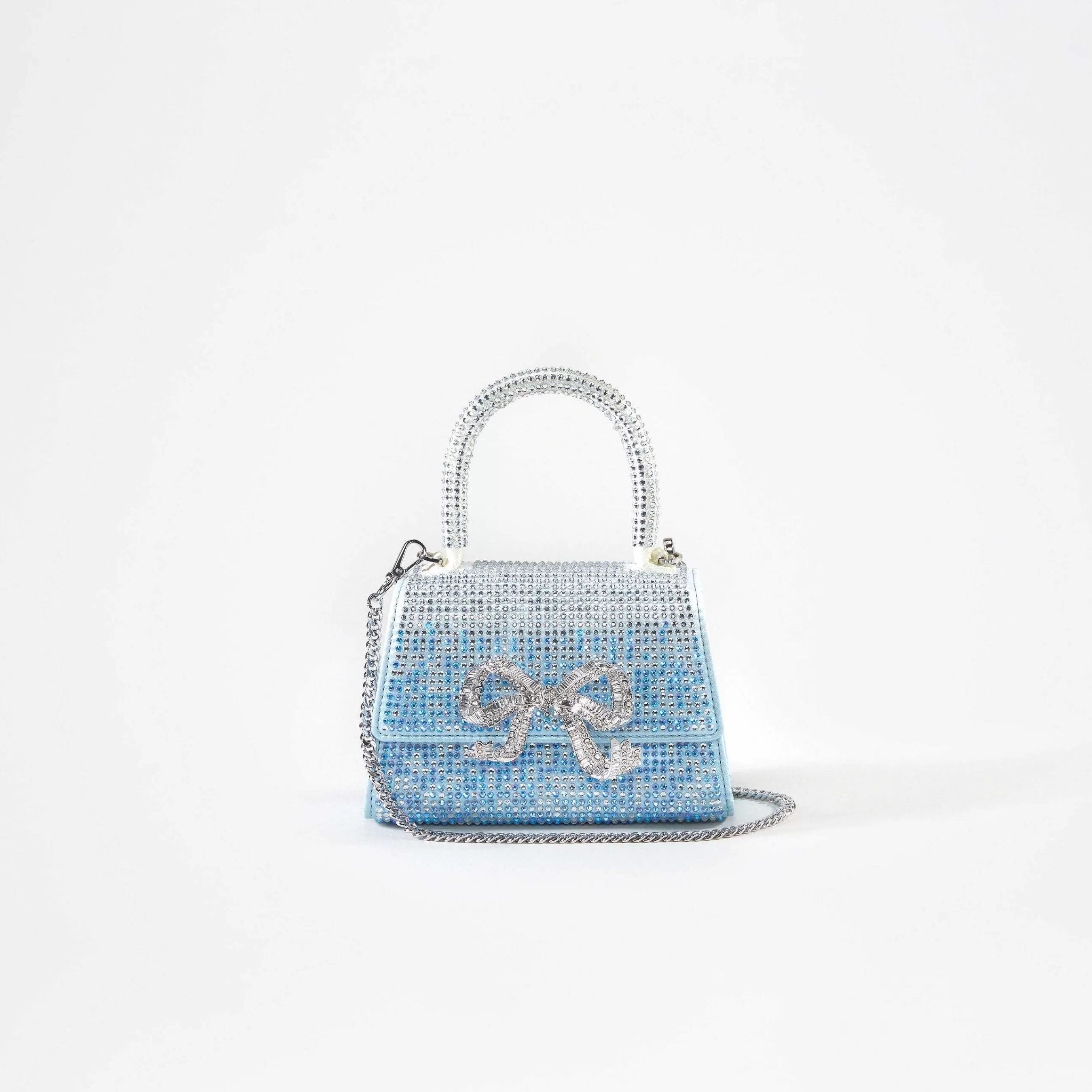 Self-portrait Håndvesker>Bla Ombre Rhinestone Bow Micro Bag