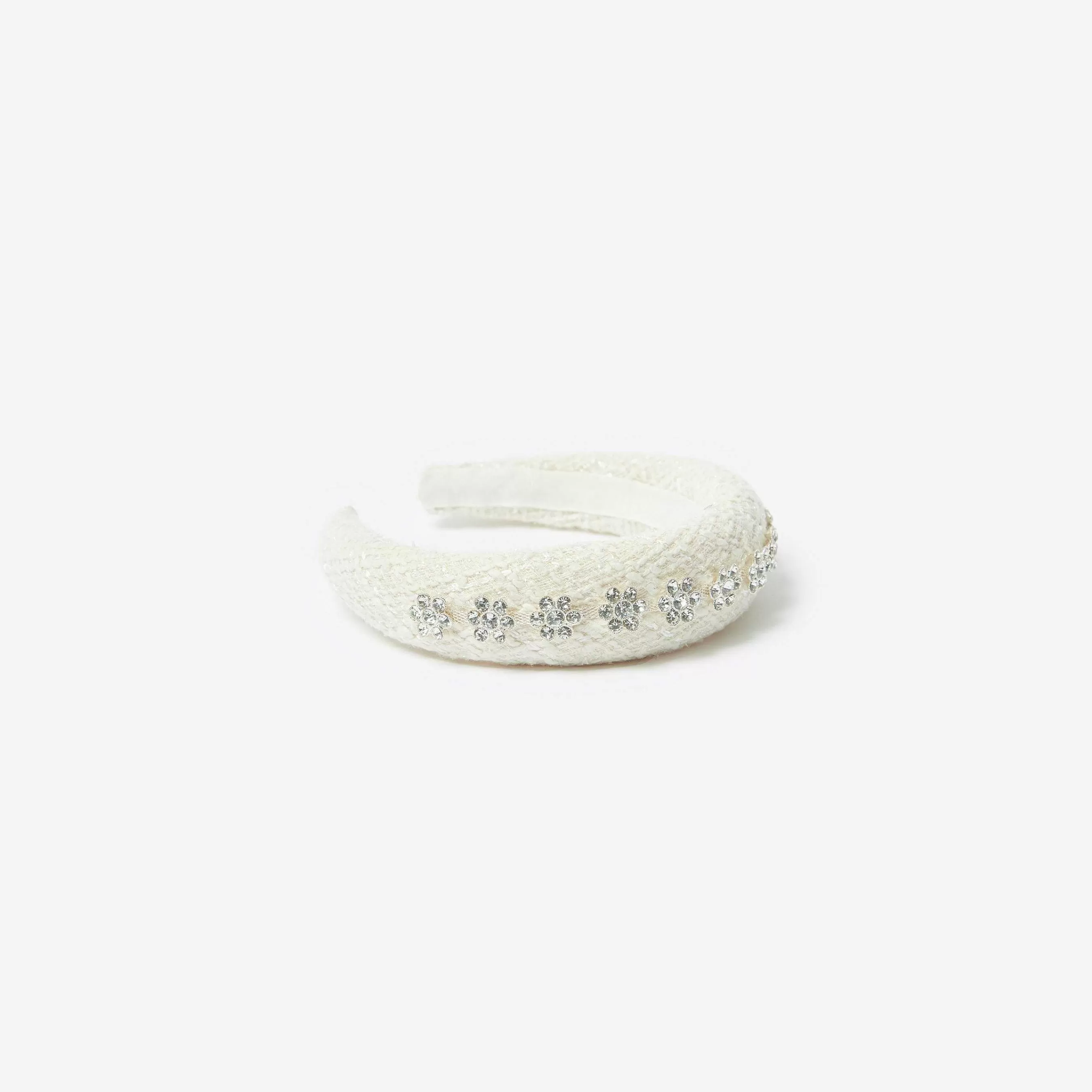 Self-portrait Blomsterjente>Cream Boucle Diamante Panneband