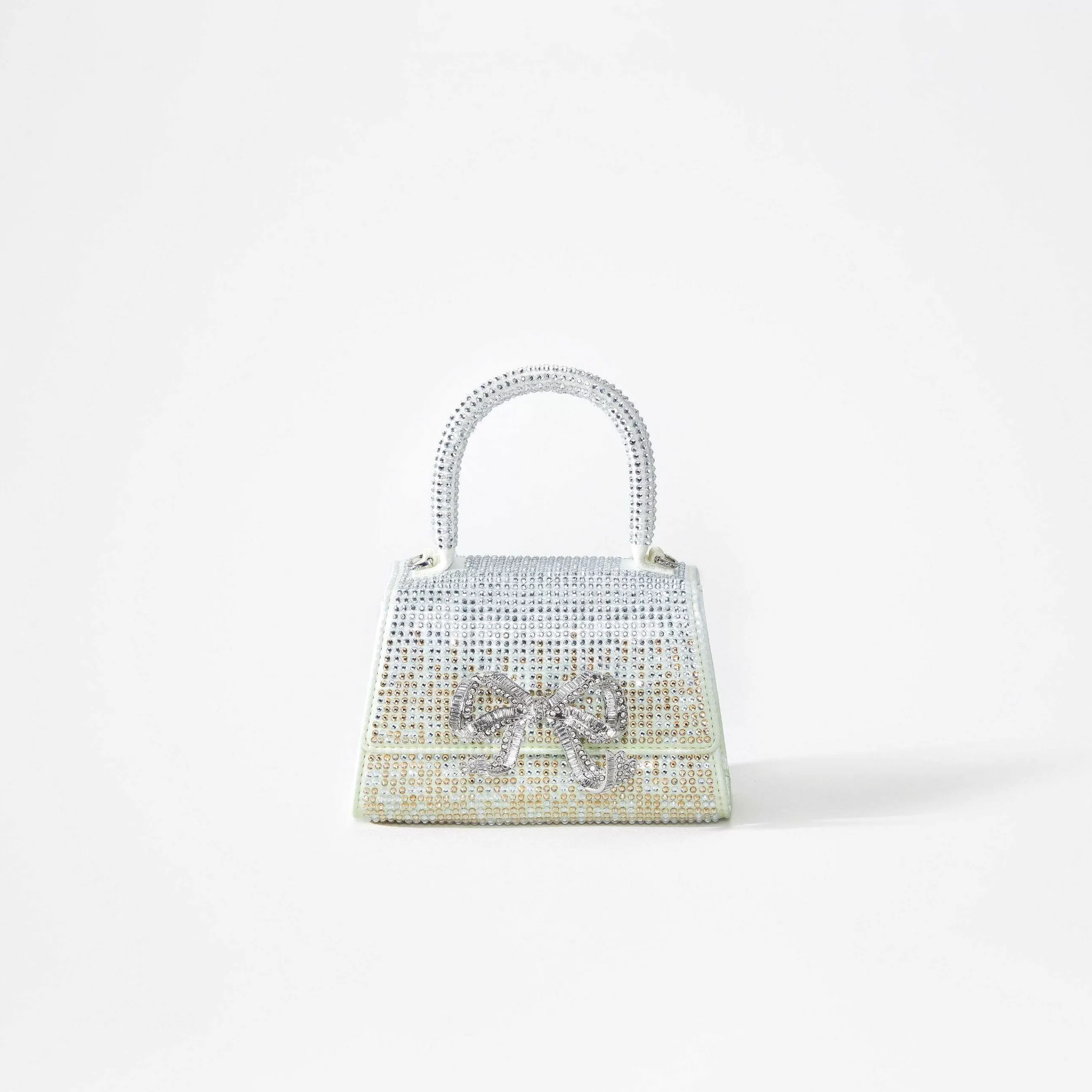 Self-portrait Håndvesker>Gronn Ombre Rhinestone Bow Micro Bag