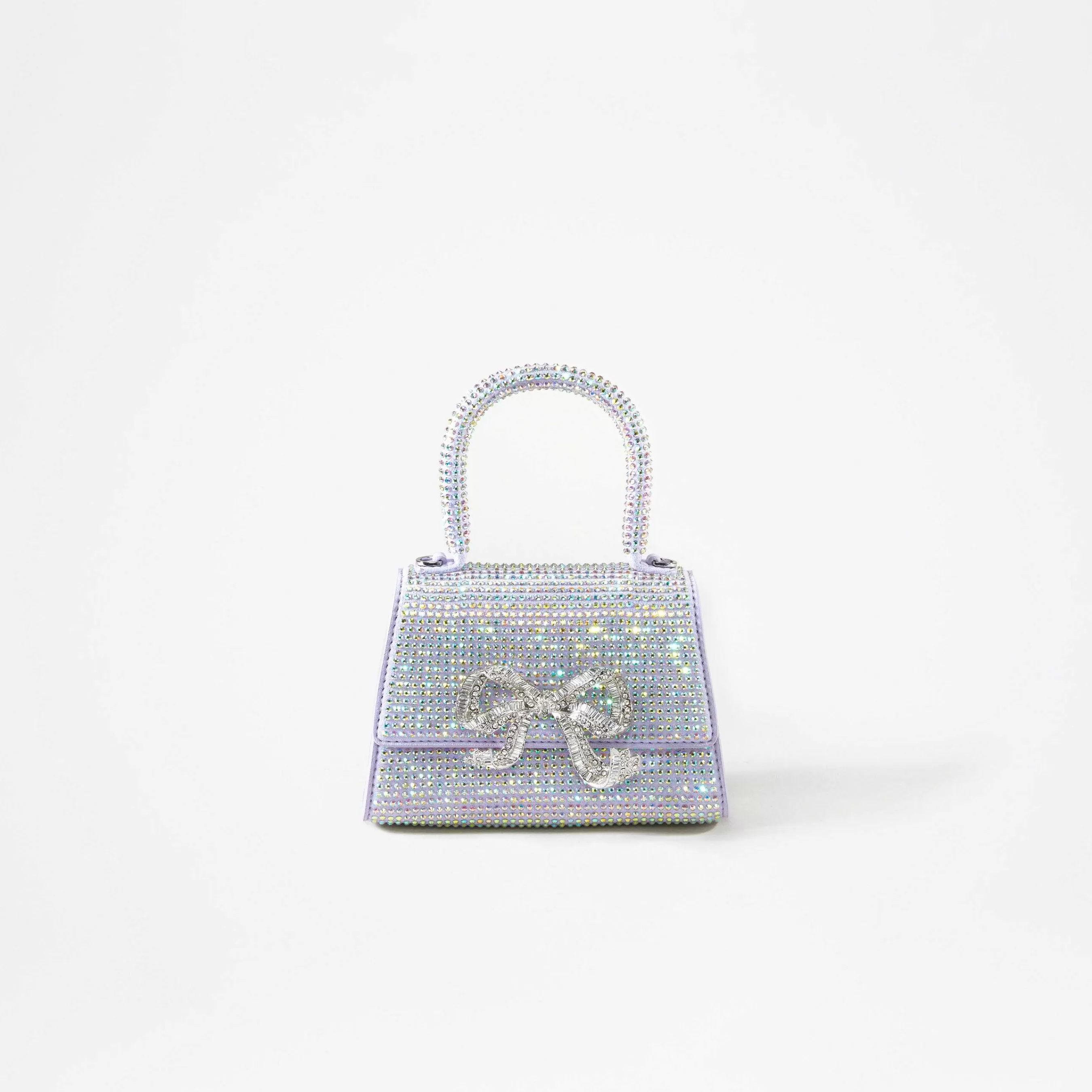 Self-portrait Håndvesker>Lilla Rhinestone Bow Micro Bag