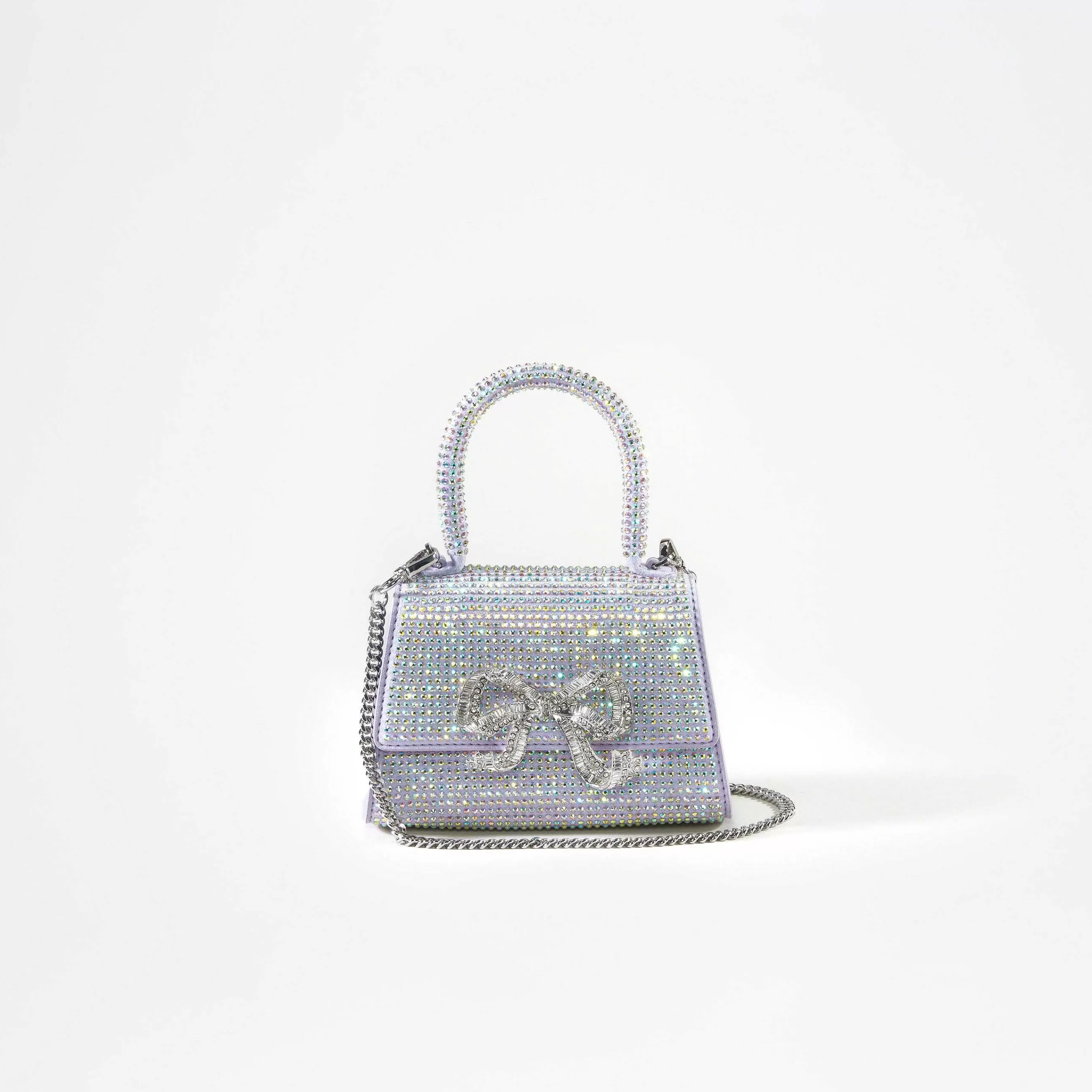 Self-portrait Håndvesker>Lilla Rhinestone Bow Micro Bag