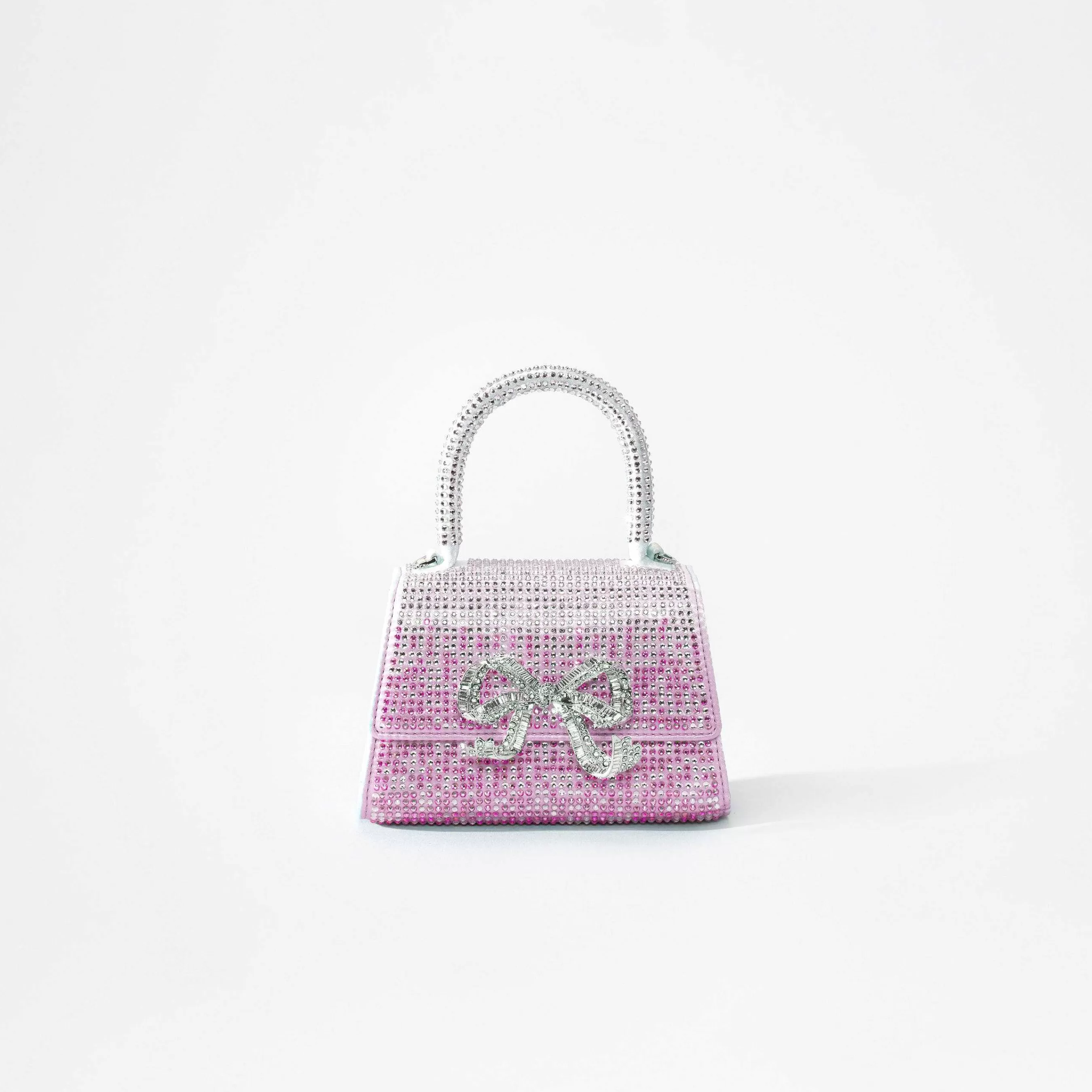 Self-portrait Håndvesker>Rosa Ombre Rhinestone Bow Micro Bag