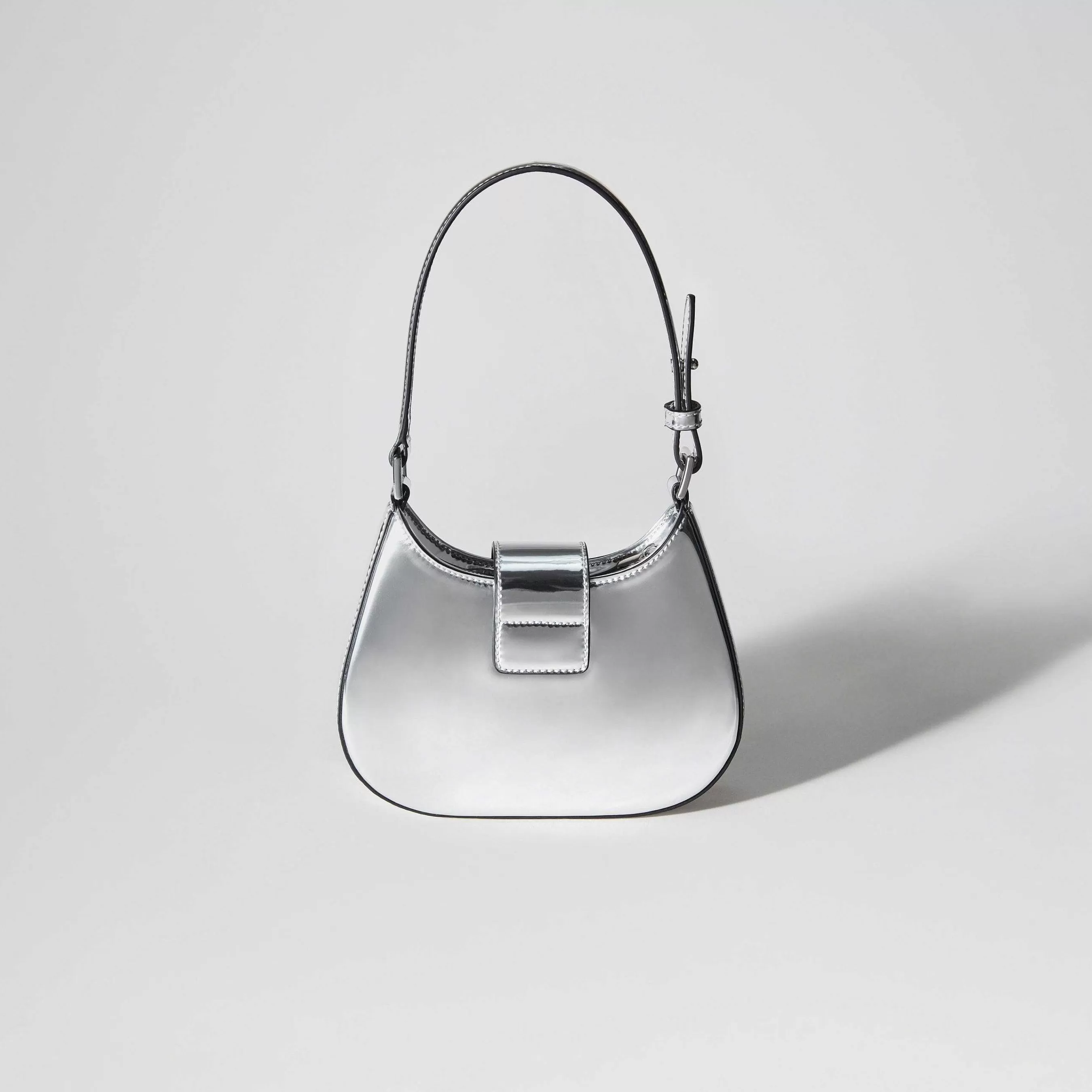 Self-portrait Håndvesker>Silver Metallic Crescent Bow Mini Bag