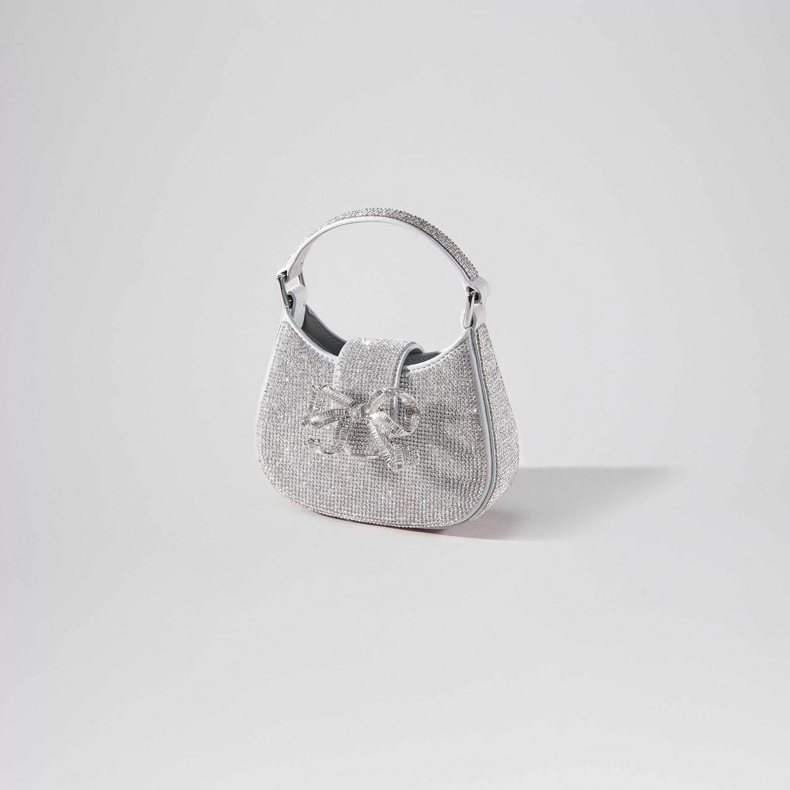 Self-portrait Håndvesker>Solv Rhinestone Crescent Bow Micro Bag